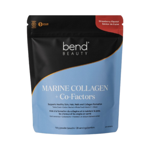 Bend Beauty Marine Collagen + Co-Factors Unflavoured, 146g/5.15 oz Bend Beauty Marine Collagen + Co-Factors Coconut on white background