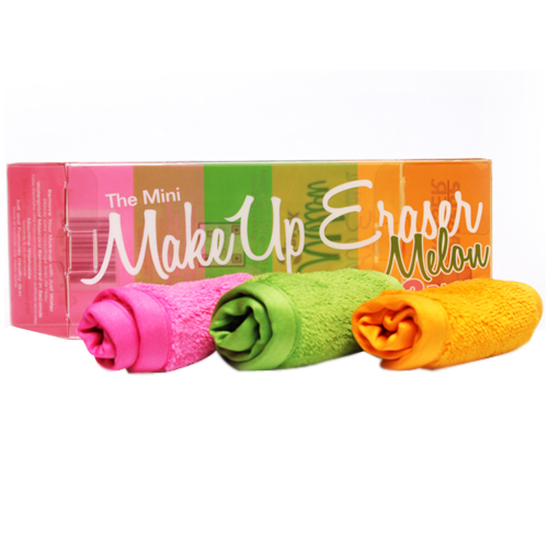 The Original Makeup Eraser Melon - Mini 3 Pack (Pink, Orange, Green) on white background