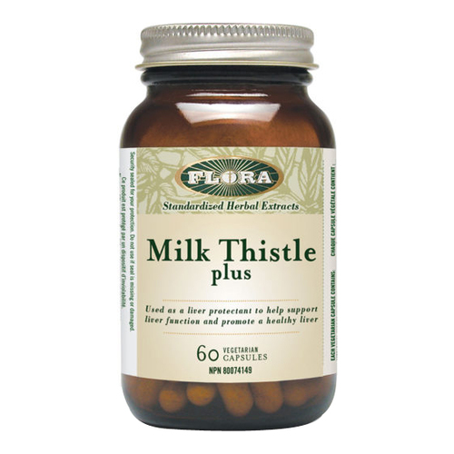 Flora Milk Thistle Plus, 60 capsules Flora Milk Thistle Plus on white background