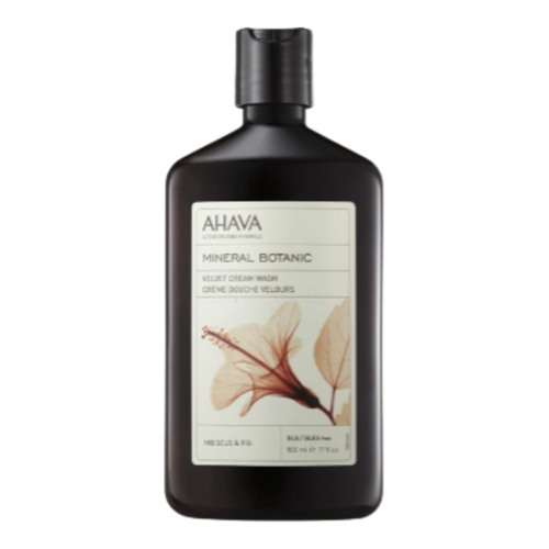 Ahava Mineral Botanic Cream Wash Hibiscus and Fig, 500ml/16.91 fl oz Ahava Mineral Botanic Cream Wash Hibiscus and Fig on white background