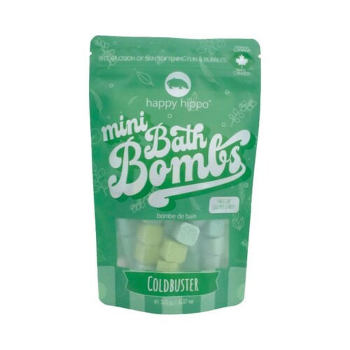 Happy Hippo Mini Bath Bombs Coldbuster Eucalyptus, 175g/6.17 oz Happy Hippo Mini Bath Bombs Coldbuster Eucalyptus on white background