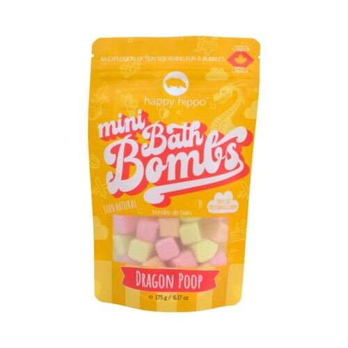 Happy Hippo Mini Bath Bombs Dragon Poop, 175g/6.17 oz Happy Hippo Mini Bath Bombs Dragon Poop on white background