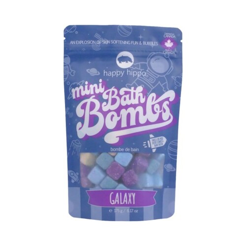 Happy Hippo Mini Bath Bombs Galaxy, 175g/6.17 oz Happy Hippo Mini Bath Bombs Galaxy on white background
