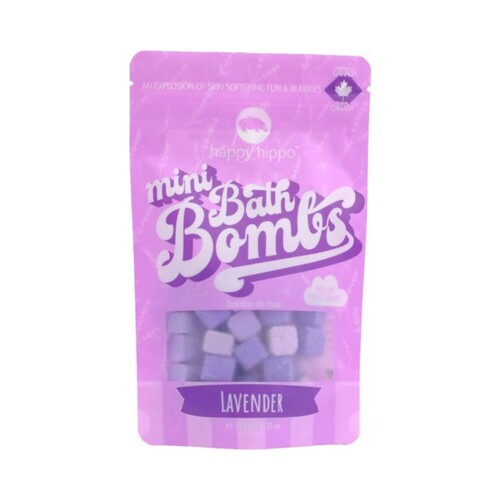 Happy Hippo Mini Bath Bombs Lavender, 175g/6.17 oz Happy Hippo Mini Bath Bombs Lavender on white background