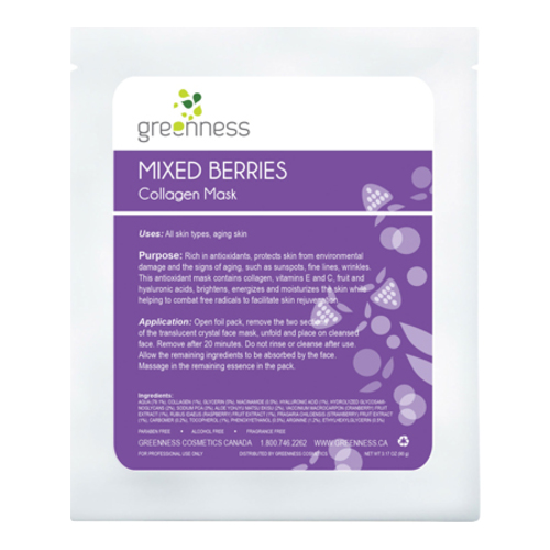 Greeness Cosmetics Mixed Berries Collagen Mask, 90g/3.2 oz Greenness Cosmetics Mixed Berries Collagen Mask on white background