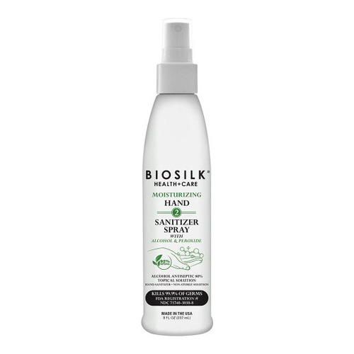 Biosilk Moisturizing Hand and Sanitizer Spray, 237ml/8 fl oz Biosilk Moisturizing Hand and Sanitizer Spray on white background