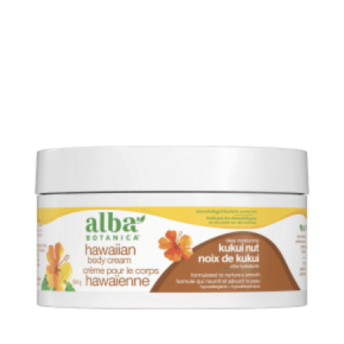 Alba Botanica Moisturizing Kukui Nut Body Cream on white background