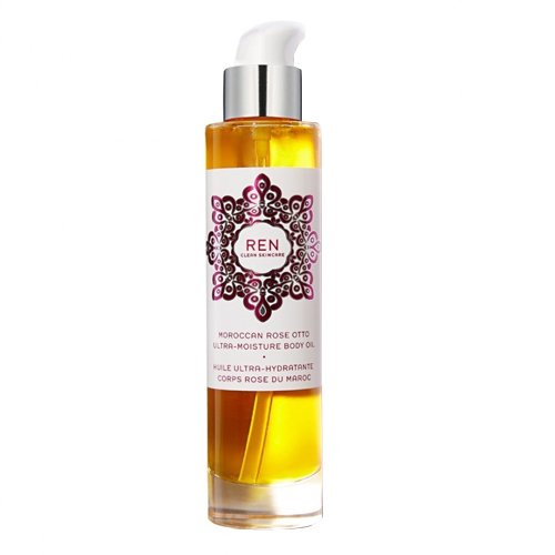 Ren Moroccan Rose Otto Ultra-Moisture Body Oil, 100ml/3.4 fl oz Ren Moroccan Rose Otto Ultra-Moisture Body Oil on white background