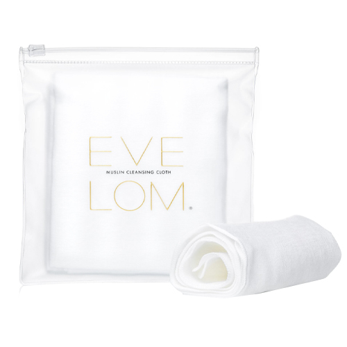 Eve Lom Muslin Cloths, 3 pieces Eve Lom Muslin Cloths on white background