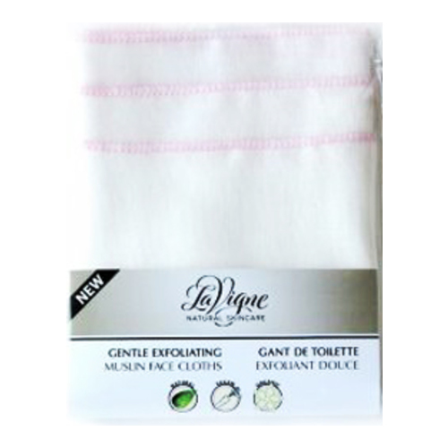 LaVigne Naturals Muslin Exfoliating Cloths, 1 piece LaVigne Naturals Muslin Exfoliating Cloths on white background