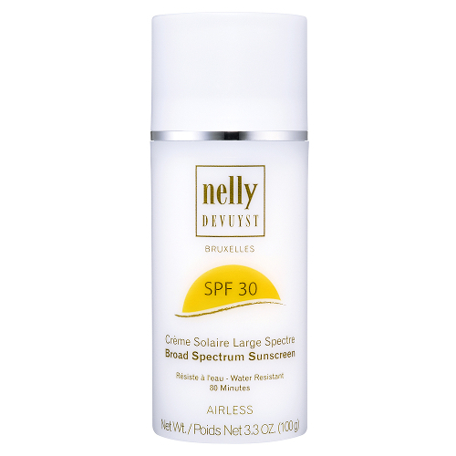 Nelly Devuyst Broad Spectrum Sunscreen SPF 30, 100g/3.3 oz Nelly Devuyst Broad Spectrum Sunscreen SPF 30 on white background