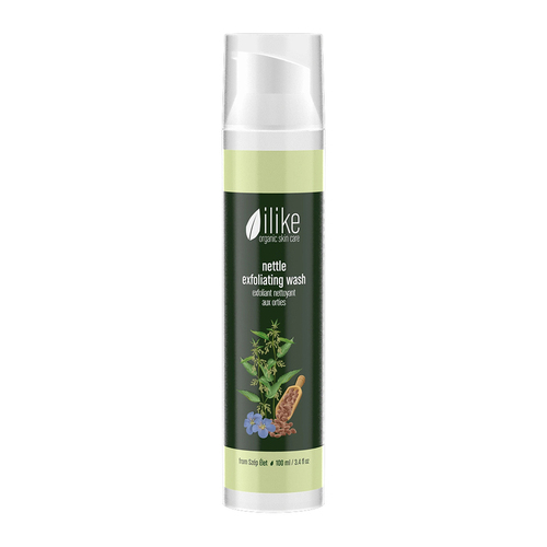 ilike Organics Nettle Exfoliating Wash, 100ml/3.4 fl oz ilike Organics Nettle Exfoliating Wash on white background