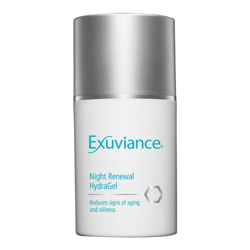Exuviance Night Renewal HydraGel on white background
