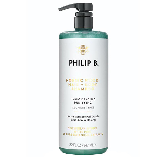 Philip B Botanical Nordic Wood Hair + Body Shampoo, 947ml/32 fl oz Philip B Botanical Nordic Wood Hair + Body Shampoo on white background