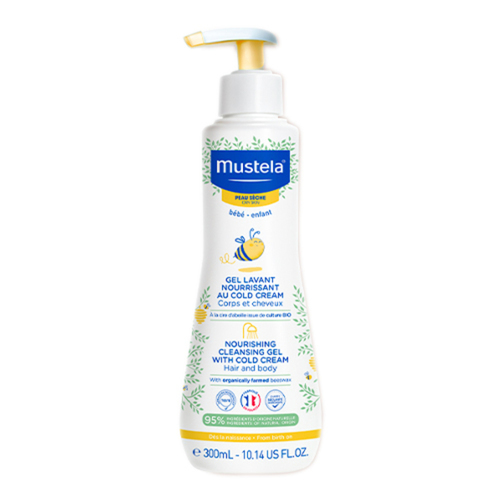 Mustela Nourishing Cleansing Gel with Cold Cream, 300ml/10.1 fl oz Mustela Nourishing Cleansing Gel with Cold Cream on white background