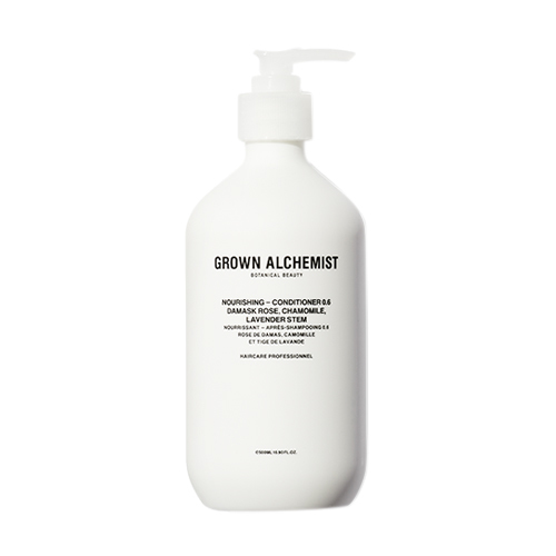 Grown Alchemist Nourishing - Conditioner 0.6 Damask Rose Chamomile Lavender Stem, 500ml/16.9 fl oz Grown Alchemist Nourishing - Conditioner 0.6 Damask Rose Chamomile Lavender Stem on white background