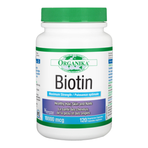 Organika Biotin 10,000mcg, 120 capsules