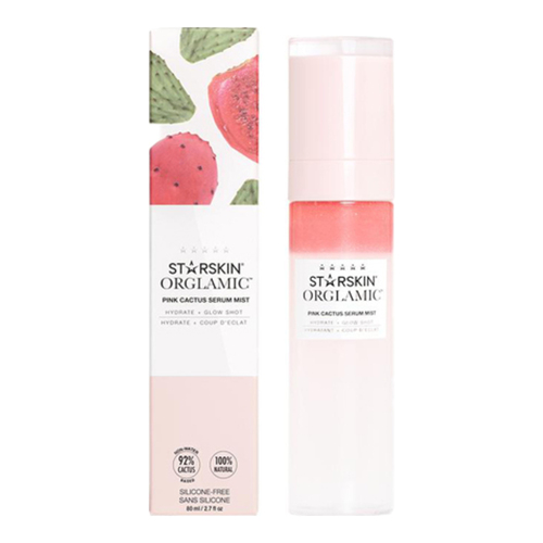 STARSKIN ORGLAMIC Pink Cactus Serum Mist, 80ml/2.71 fl oz STARSKIN ORGLAMIC Pink Cactus Serum Mist on white background