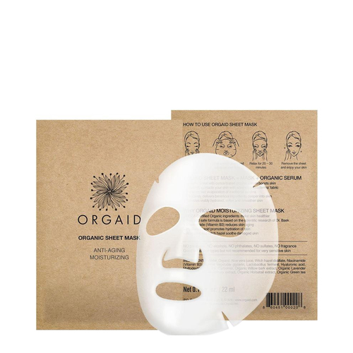 Orgaid Anti-Aging and Moisturizing Mask | Box, 6 sheets Orgaid Anti-Aging and Moisturizing Mask | Box on white background