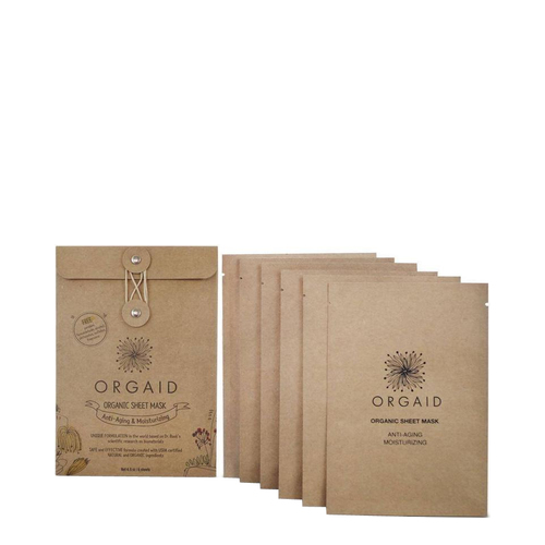 Orgaid Anti-Aging and Moisturizing Mask | Box, 6 sheets Orgaid Anti-Aging and Moisturizing Mask | Box on white background