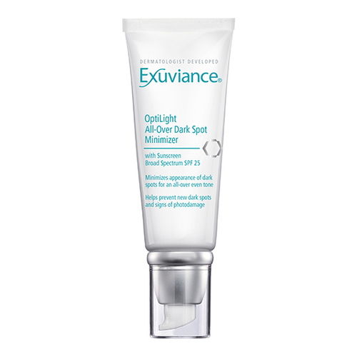 Exuviance OptiLight All Over Dark Spot Minimizer SPF 25, 40g/1.4 oz Exuviance OptiLight All Over Dark Spot Minimizer SPF 25 on white background
