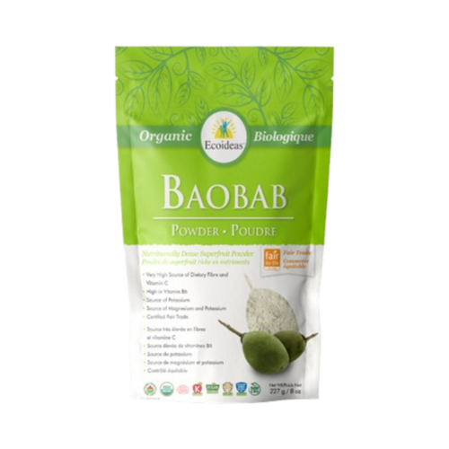 Ecoideas Organic Baobab Fruit Pulp Powder, 227g/8.01 oz Ecoideas Organic Baobab Fruit Pulp Powder on white background