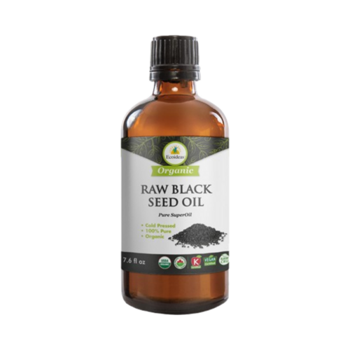 Ecoideas Organic Black Cumin Seed Oil on white background