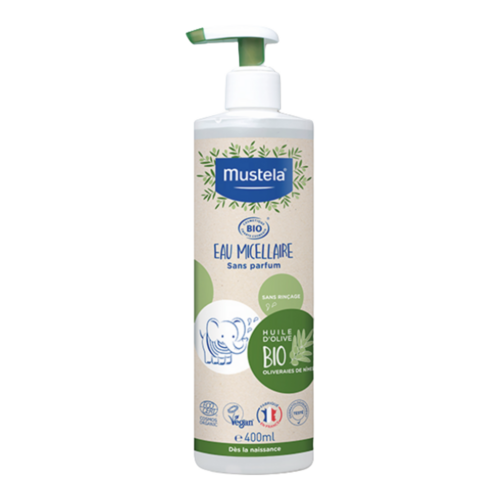 Mustela Organic Micellar Water with Olive Oil and Aloe, 400ml/13.53 fl oz