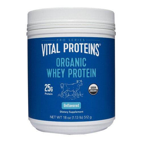 Vital Proteins Organic Whey Protein, 512g/18.1 oz Vital Proteins Organic Whey Protein on white background