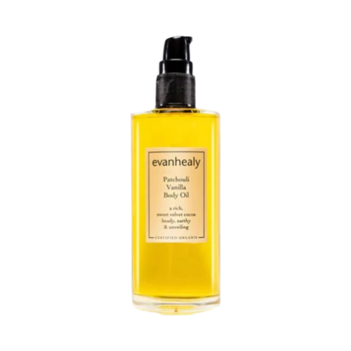Evanhealy Patchouli Vanilla Body Oil, 98ml/3.31 fl oz Evanhealy Patchouli Vanilla Body Oil on white background