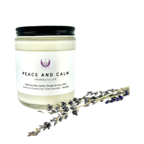 Wax + Fire Co. Peace and Calm Soy Candle, 227g/8 oz Wax + Fire Co. Peace and Calm Soy Candle on white background
