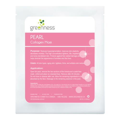Greenness Cosmetics Pearl Collagen Mask on white background