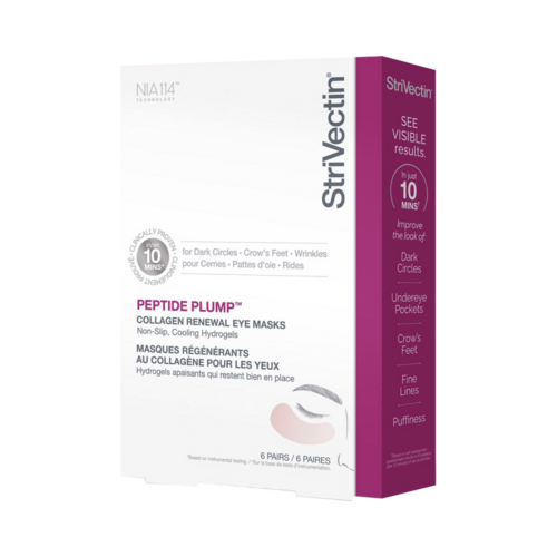 Strivectin Peptide Plump Collagen Renewal Eye Mask, 6 sheets Strivectin Peptide Plump Collagen Renewal Eye Mask on white background
