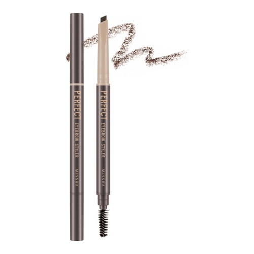 MISSHA Perfect Eyebrow Styler - Red Brown, 1 piece MISSHA Perfect Eyebrow Styler - Black on white background