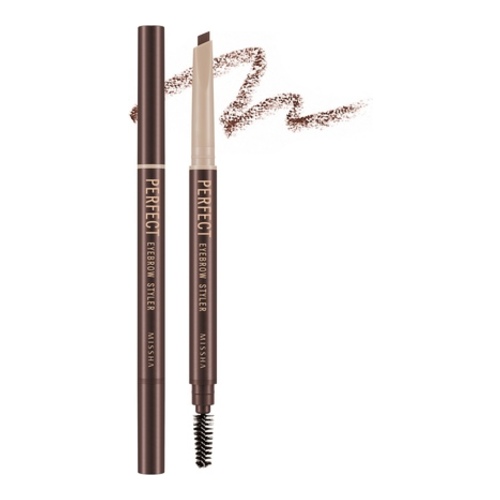 MISSHA Perfect Eyebrow Styler - Red Brown, 1 piece MISSHA Perfect Eyebrow Styler - Black on white background