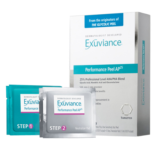 Exuviance Performance Peel AP25, 1 set Exuviance Performance Peel AP25 on white background