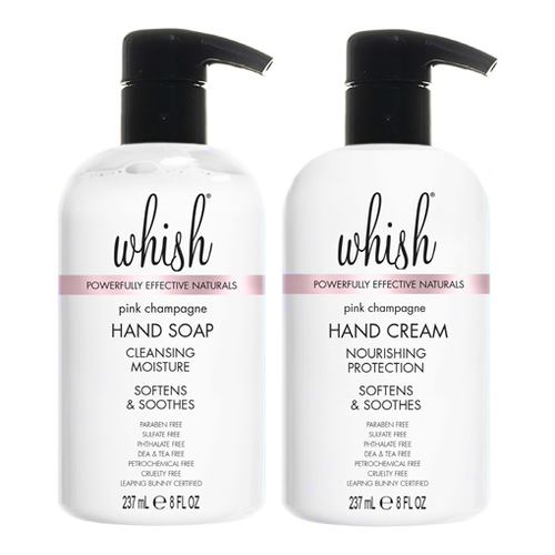 Whish Pink Champagne Sink Side Hand Set, 2 x 237ml/8 fl oz Whish Pink Champagne Sink Side Hand Set on white background