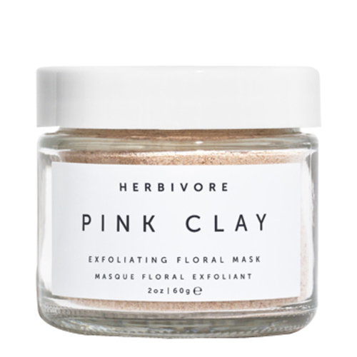 Herbivore Botanicals Pink Clay Exfoliating Mask on white background