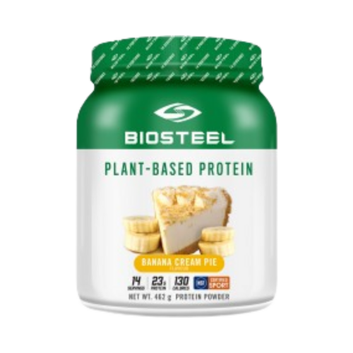 BioSteel Plant-Based Protein Banana Creme P. on white background