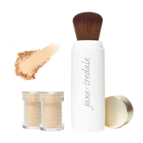 jane iredale Powder-Me SPF 30 Refillable Brush and 2 Refill Canisters - Golden, 1 set