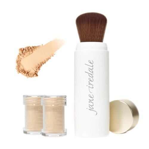 jane iredale Powder-Me SPF 30 Refillable Brush and 2 Refill Canisters - Nude, 1 sets