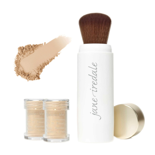 jane iredale Powder-Me SPF 30 Refillable Brush and 2 Refill Canisters - Tanned, 1 sets