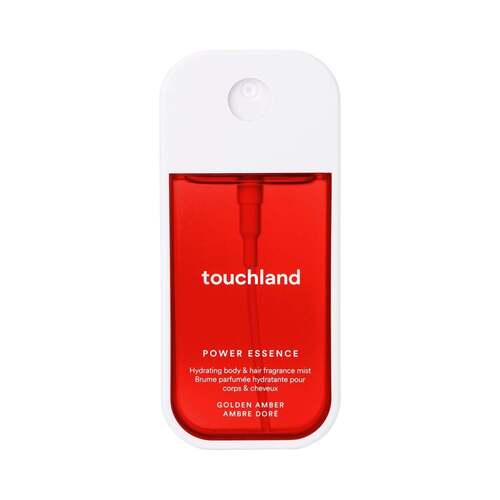 Touchland Power Essence Body and Hair Fragrance Mist - Golden Amber, 60ml/2.03 fl oz Touchland Power Essence Body and Hair Fragrance Mist - Golden Amber on white background
