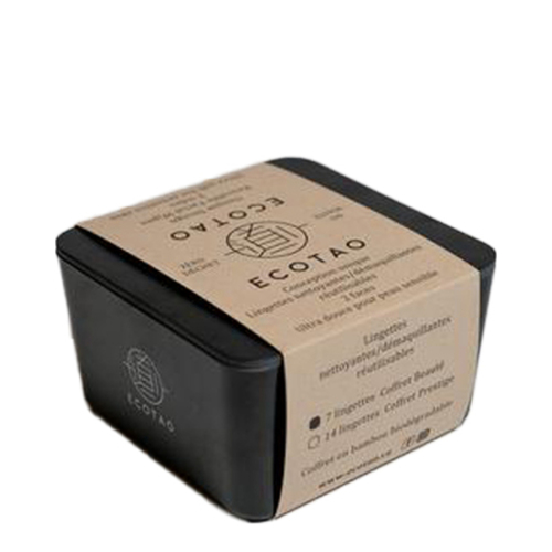 ECOTAO Prestige Boxed (Natural Beige), 14 wipes ECOTAO Prestige Boxed (Caviar Black) on white background