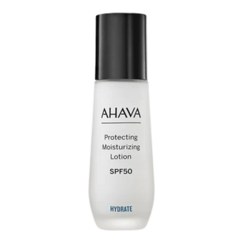 Ahava Protecting Moisturizing Lotion SPF50 on white background