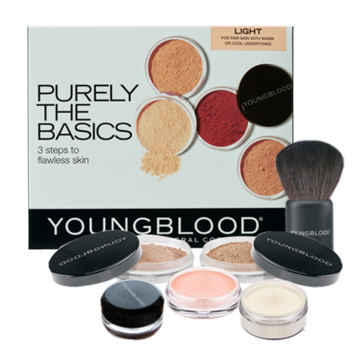 Youngblood Purely the Basics Kits - Light, 6 pieces Youngblood Purely the Basics Kits - Dark on white background