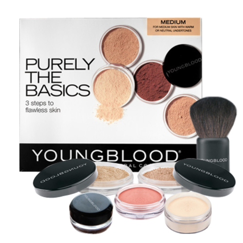 Youngblood Purely the Basics Kits - Light, 6 pieces Youngblood Purely the Basics Kits - Dark on white background