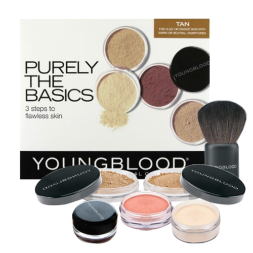 Youngblood Purely the Basics Kits - Light, 6 pieces Youngblood Purely the Basics Kits - Dark on white background
