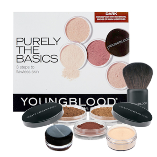 Youngblood Purely the Basics Kits - Light, 6 pieces Youngblood Purely the Basics Kits - Dark on white background