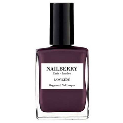 Nailberry Purple Rain, 15ml/0.5 fl oz Nailberry Mindful Grey on white background